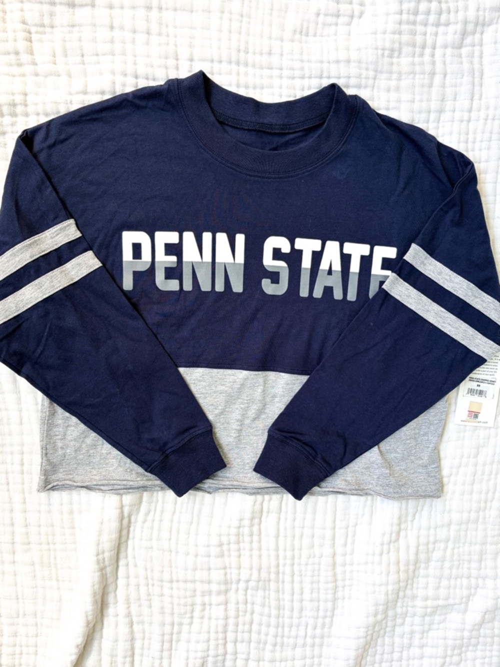 Boxercraft Penn State Cropped Varsity T-Shirt XS NWT